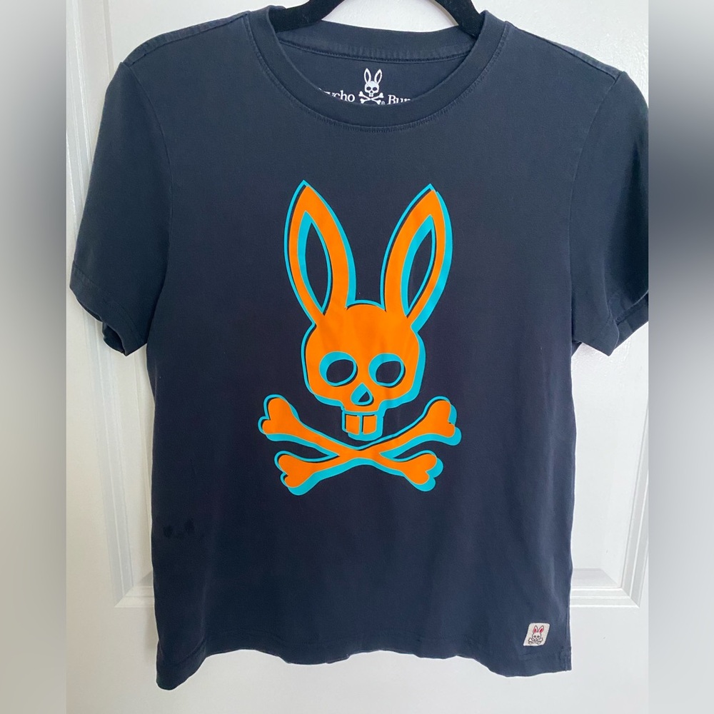 Psycho Bunny Orange and Teal Tee